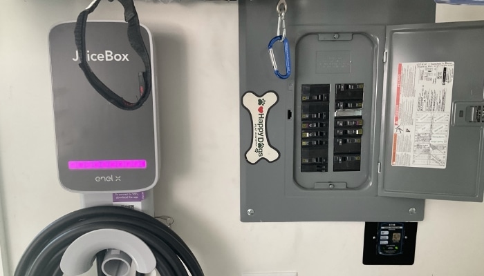 Electric Car Charger Installation Open Electrical Panel Electric Car Charger Installation Open Electrical Panel